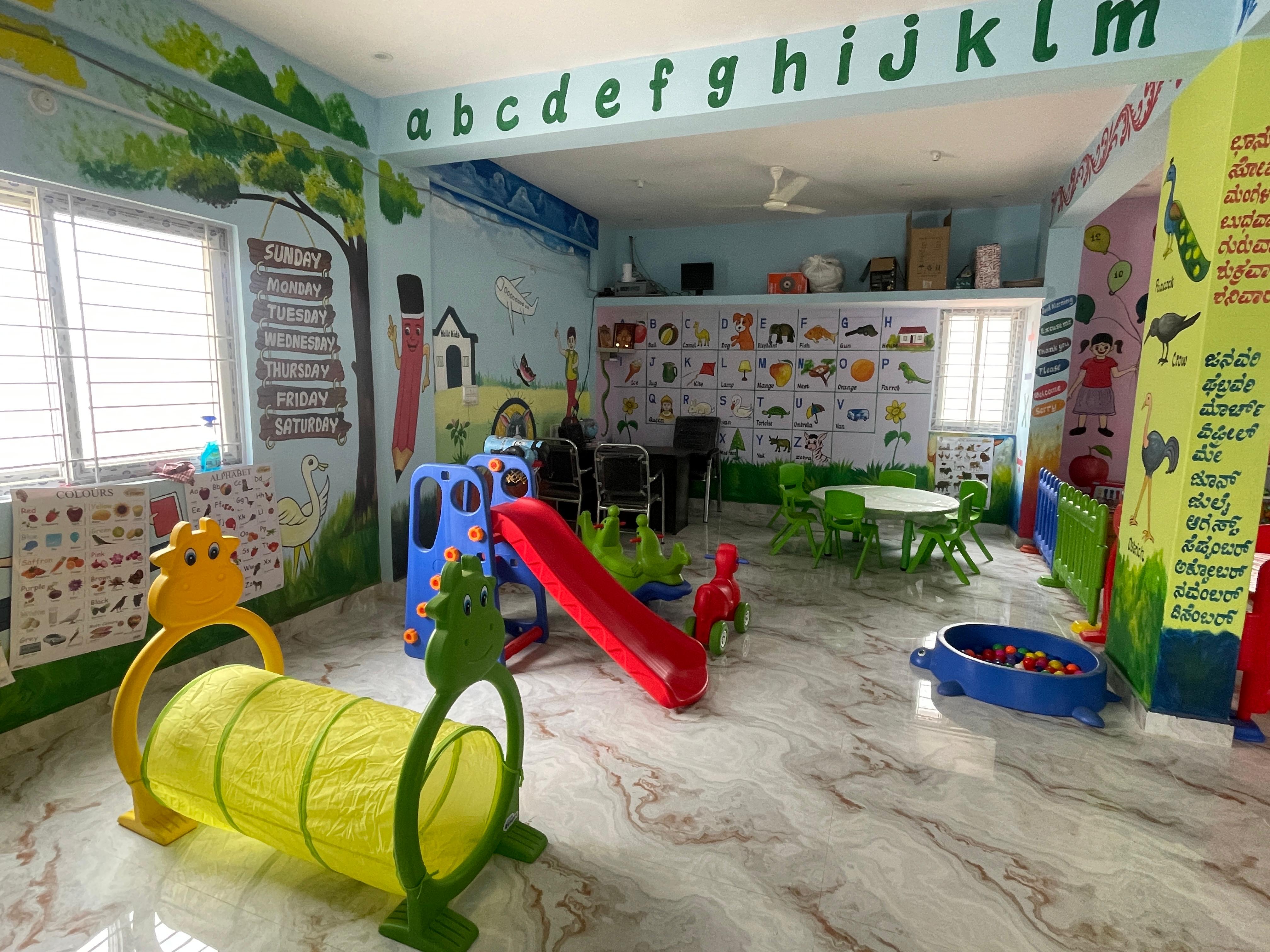 Kids classroom at Pravish Preschool Bidarahalli